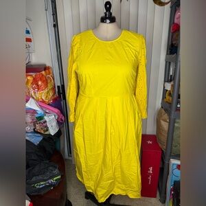 Who What Wear Yellow Long Sleeve Dress Size XXL